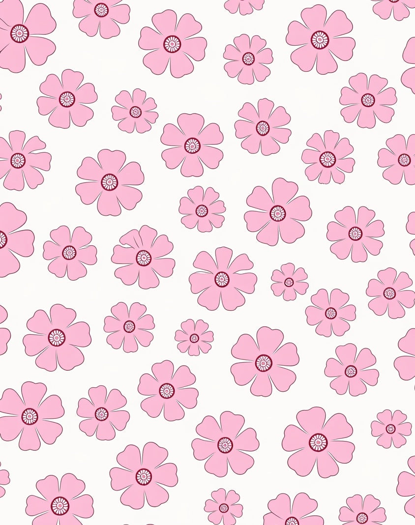 Delicate Pink Floral Pattern Rug