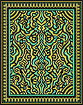 Jazzy Yellow Aqua Abstract Swirl Rug