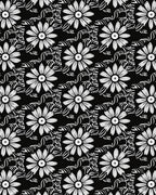 Densely Packed Floral Sketch Pattern Rug