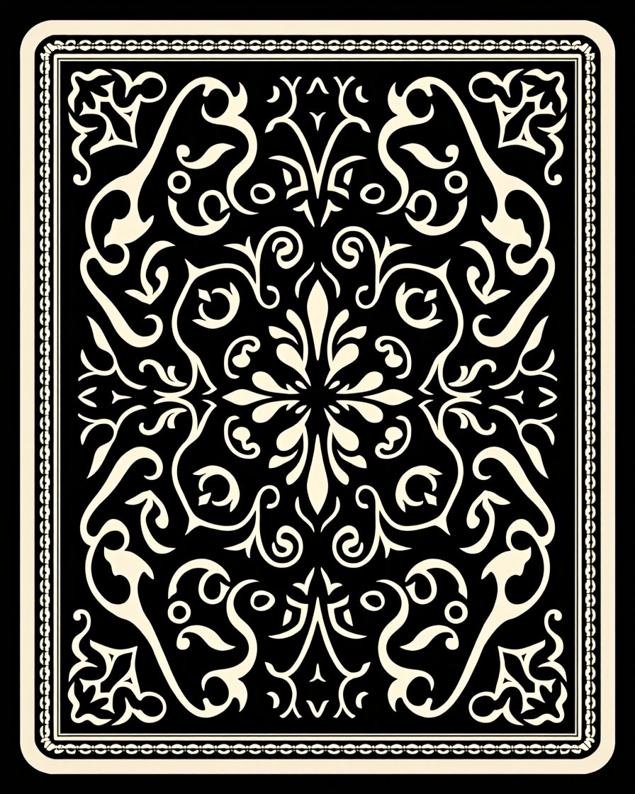 Classic Scrollwork Black Cream Rug