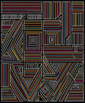 Abstract Geometric Multicolored Lined Rug