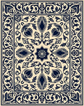 Classic Floral Border Inlay Rug