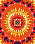 Radiant Floral Sunburst Mandala Rug