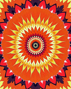 Radiant Floral Sunburst Mandala Rug