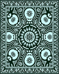 Ornate Dark Floral Mandala Design Rug