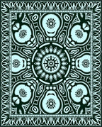 Ornate Dark Floral Mandala Design Rug