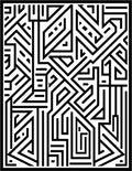 Abstract Labyrinth Black White Pattern Design Rug