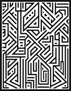 Abstract Labyrinth Black White Pattern Design Rug