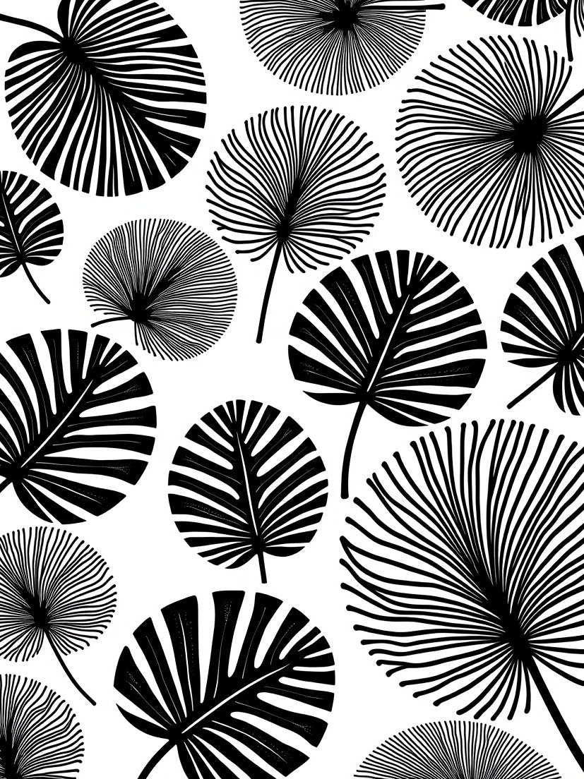 Bold Tropical Leaf Pattern Rug