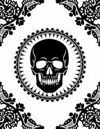 Gothic Black Skull Medallion Baroque Rug