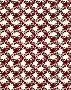 Crimson Cream Floral Abstract Pattern Rug