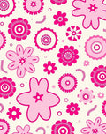 Playful Pink Floral Pattern Rug
