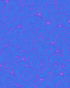 Vibrant Blue Purple Swirl Pattern Rug
