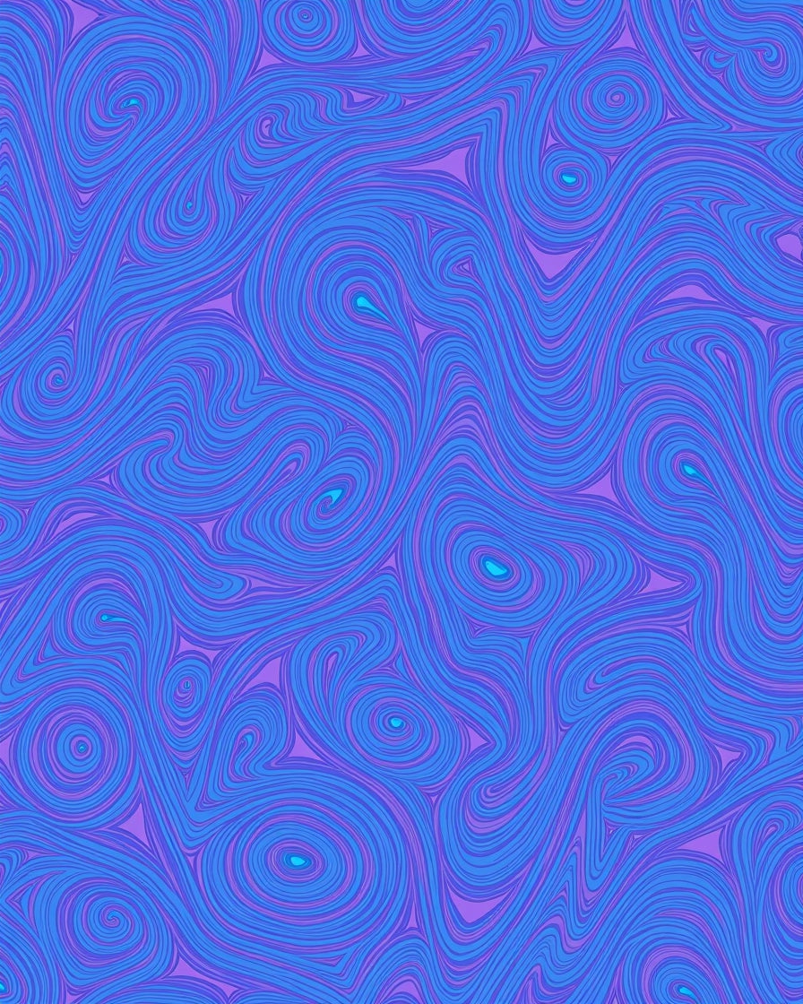 Vibrant Blue Purple Swirl Pattern Rug