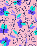 Floral Vines In Purple Teal And Pink Rug
