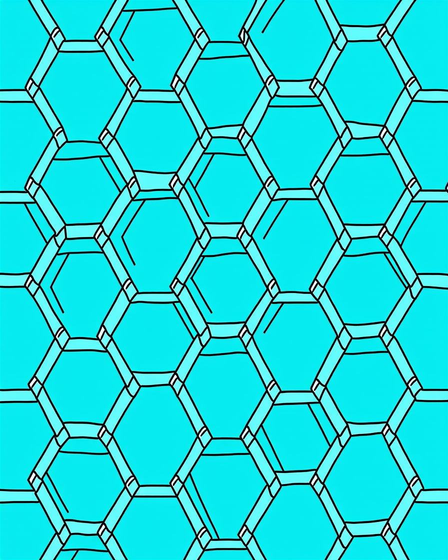 Hexagonal Grid Pattern Design Rug