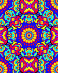 Vibrant Geometric Kaleidoscope Pattern Rug