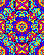 Vibrant Geometric Kaleidoscope Pattern Rug