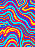 Vibrant Swirling Color Wave Pattern Rug