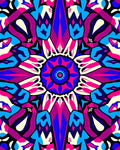 Vibrant Abstract Symmetric Mandala Rug