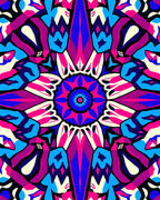 Vibrant Abstract Symmetric Mandala Rug