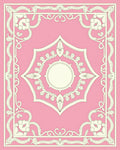 Ornate Pink Floral Geometric Rug