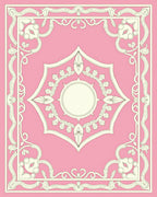 Ornate Pink Floral Geometric Rug