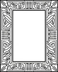 Bold Black Art Deco Border Rug