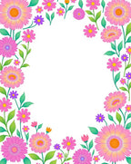 Pink Floral Border Design Rug