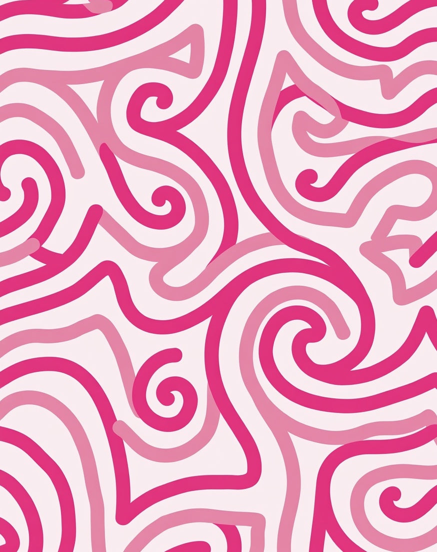 Swirling Pink Abstract Pattern Rug
