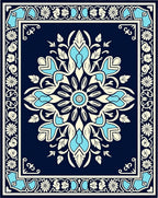 Elegant Floral Mandala Pattern Rug