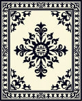 Classic Scrollwork Floral Centerpiece Rug