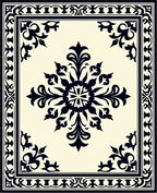 Classic Scrollwork Floral Centerpiece Rug
