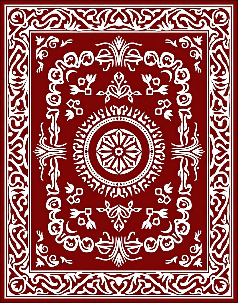 Ornate Central Medallion Pattern Rug