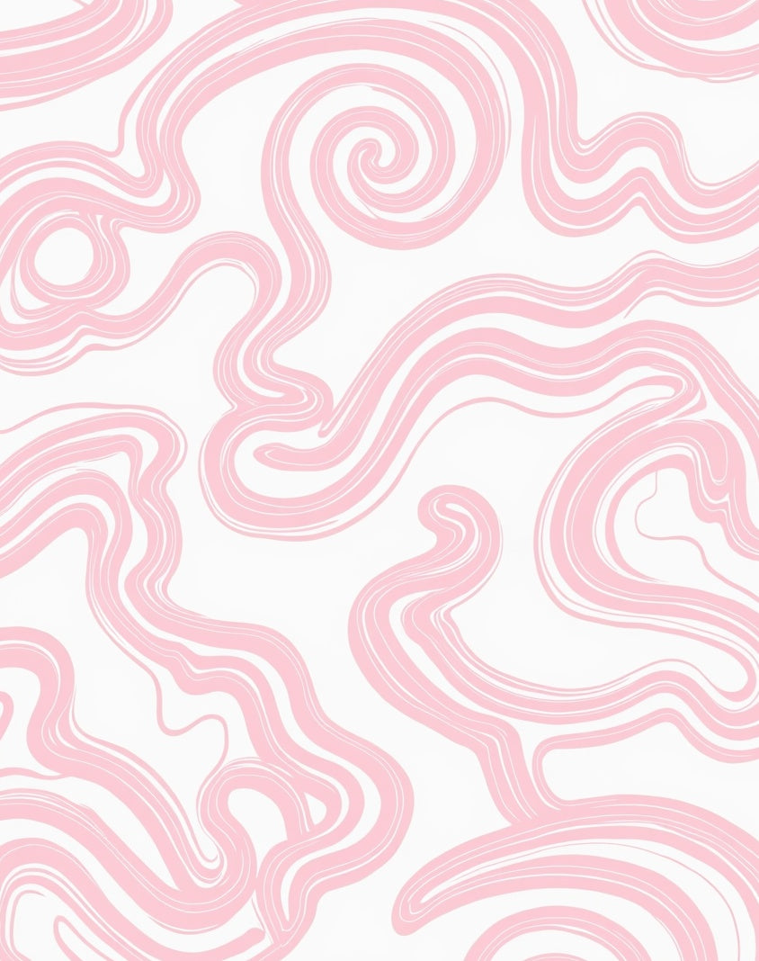 Soft Pink Swirls Abstract Design Rug