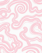 Soft Pink Swirls Abstract Design Rug