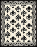 Classic Black Damask Floral Design Rug