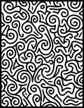 Abstract Swirl Line Art Pattern Rug