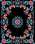 Floral Medallion Border Design Rug