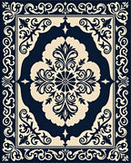 Classic Floral Scroll Design Rug