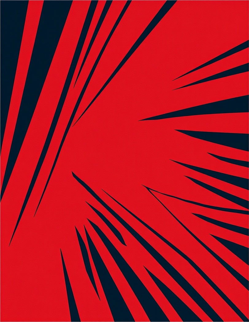 Bold Red Sharp Line Design Rug