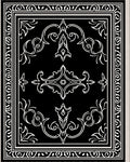 Elegant Black White Filigree Scroll Rug