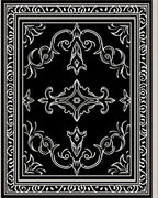 Elegant Black White Filigree Scroll Rug