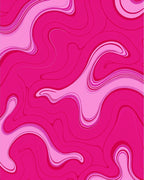 Pink Swirl Marbled Abstract Design Rug