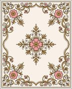 Delicate Floral Filigree Pattern Rug