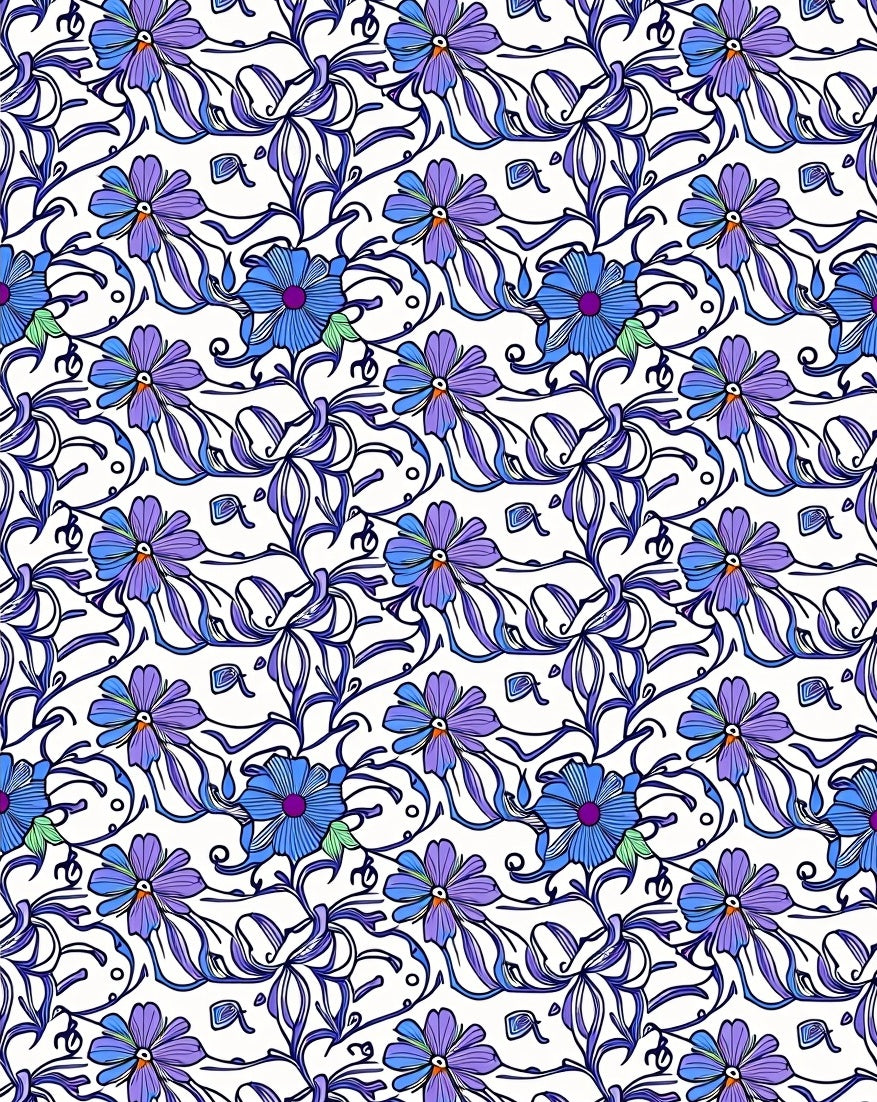 Art Nouveau Floral Pattern Rug