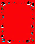 Festive Red Santa Hat Gift Border Rug