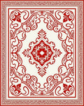 Classic Red Floral Medallion Pattern Rug