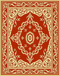 Damask Inspired Scrollwork Floral Medallion Rug