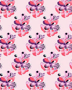 Abstract Pink Floral Swirls Pattern Rug